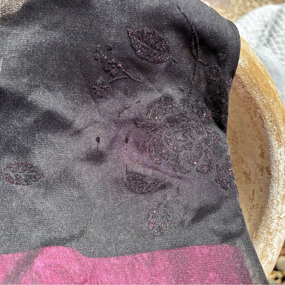 Vintage Byer Too Midi Dress Sz M Sheer Mesh Floral Asymmetrical Fairy 90s - Picture 10 of 10